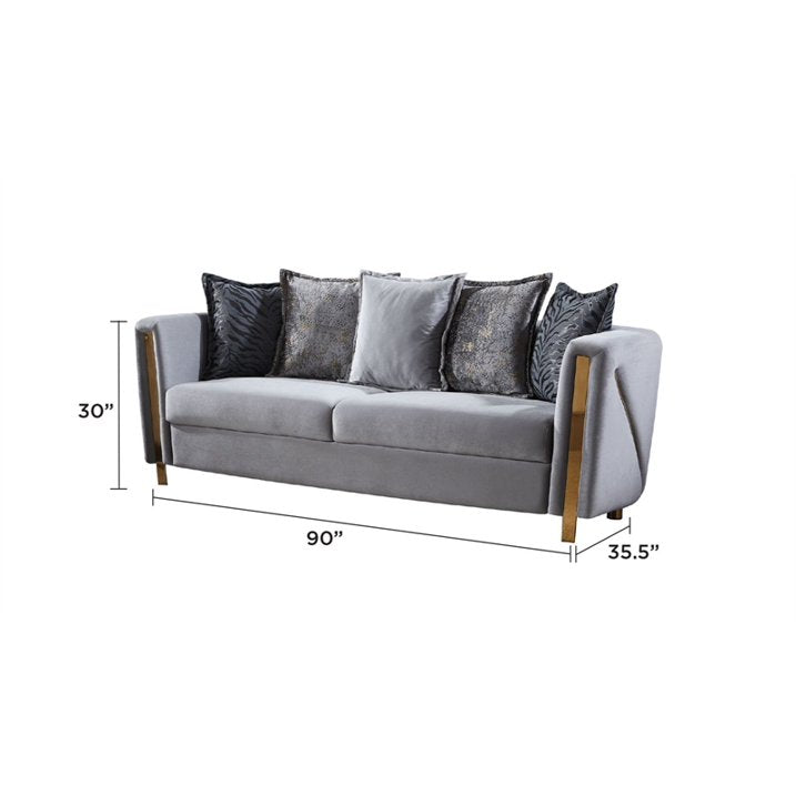 CHANELLE - Velvet Luxury Sofa Set - Royal Living Furniture