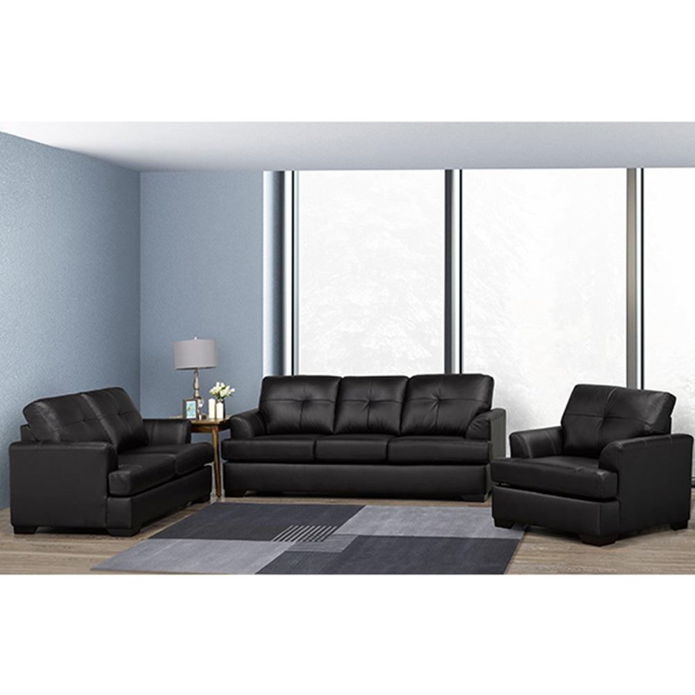 Zurick Black Leather Sofa & Loveseat - 4145 - Royal Living Furniture