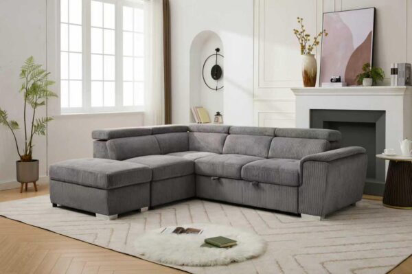 Sectional with Storage and Adjustable Headrest - 8806 - Royal Living Furniture