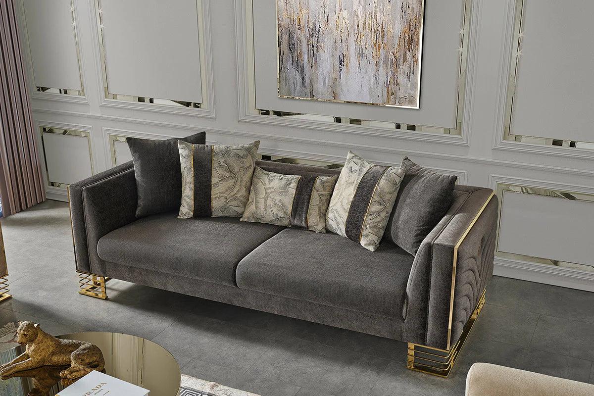 Medusa Velvet Luxury Sofa Set - Royal Living Furniture