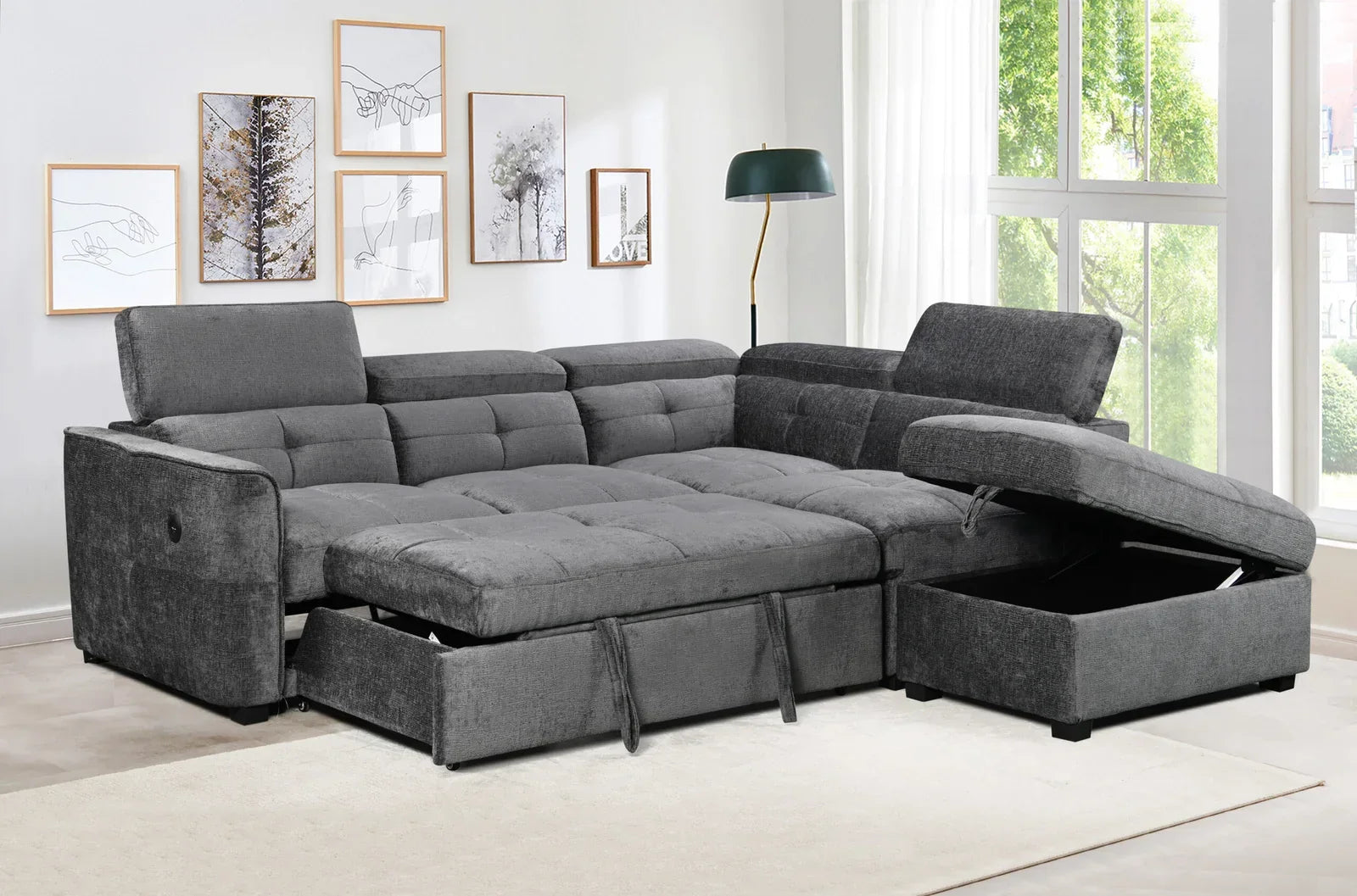 Sectional Sofa Bed - 7929 - Royal Living Furniture