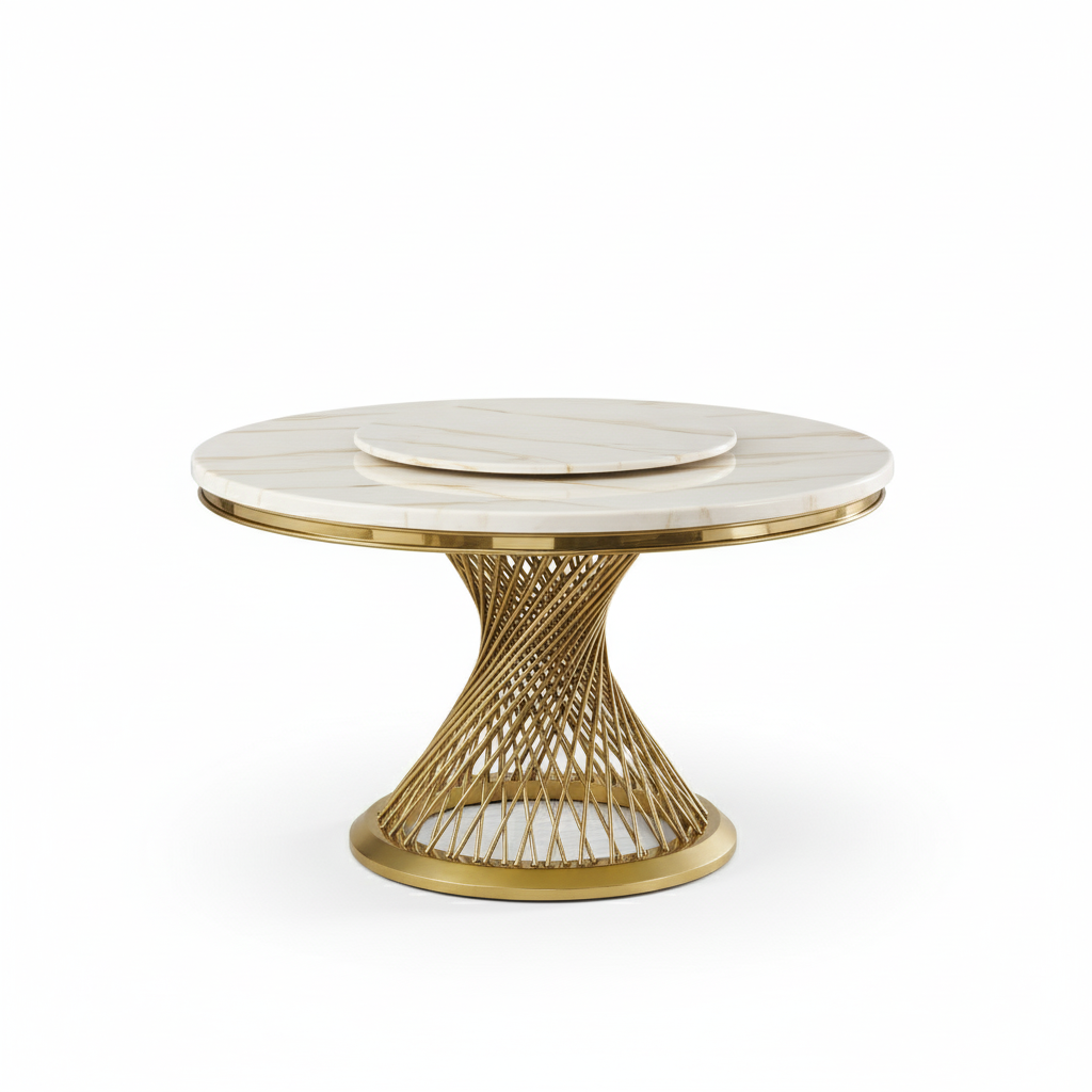 Remi - Marble Top Round Dining Table - Royal Living Furniture