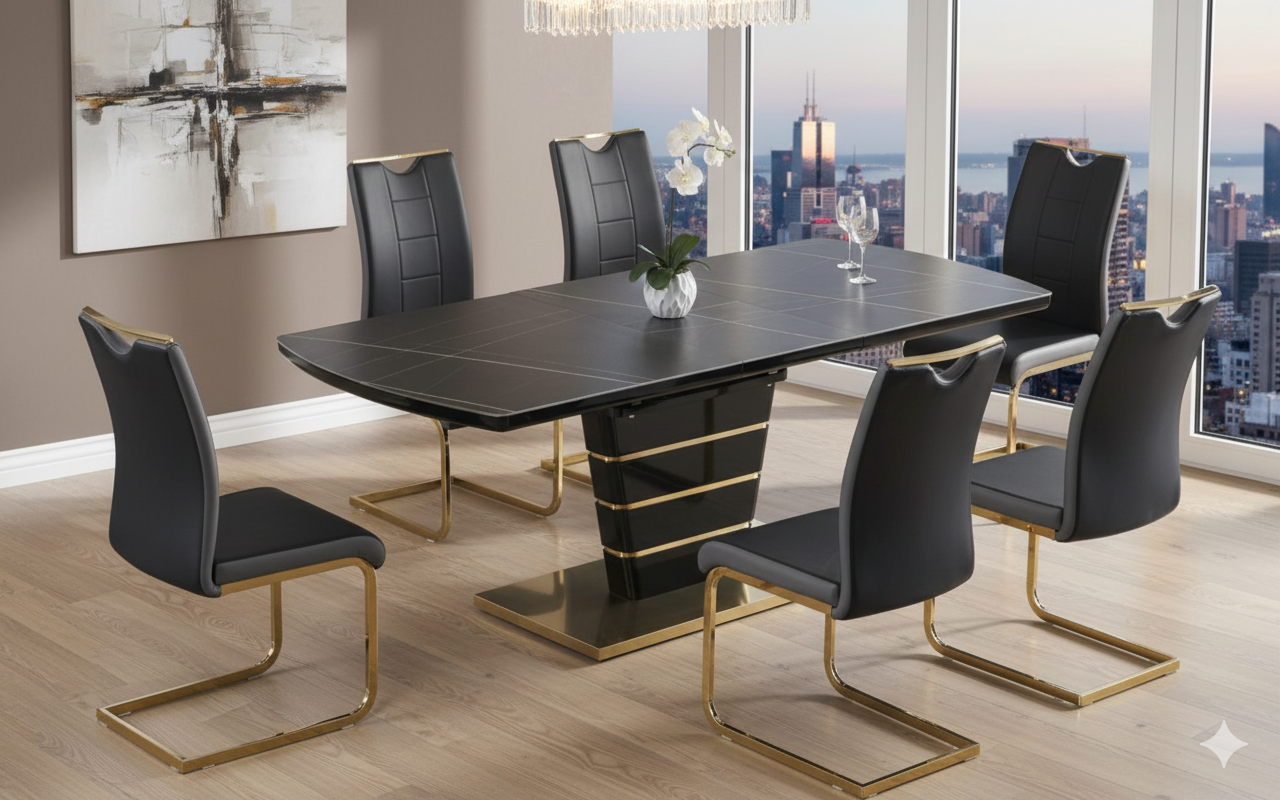 Ryan - Sleek Silhouette 7Pc Dining Set - Royal Living Furniture
