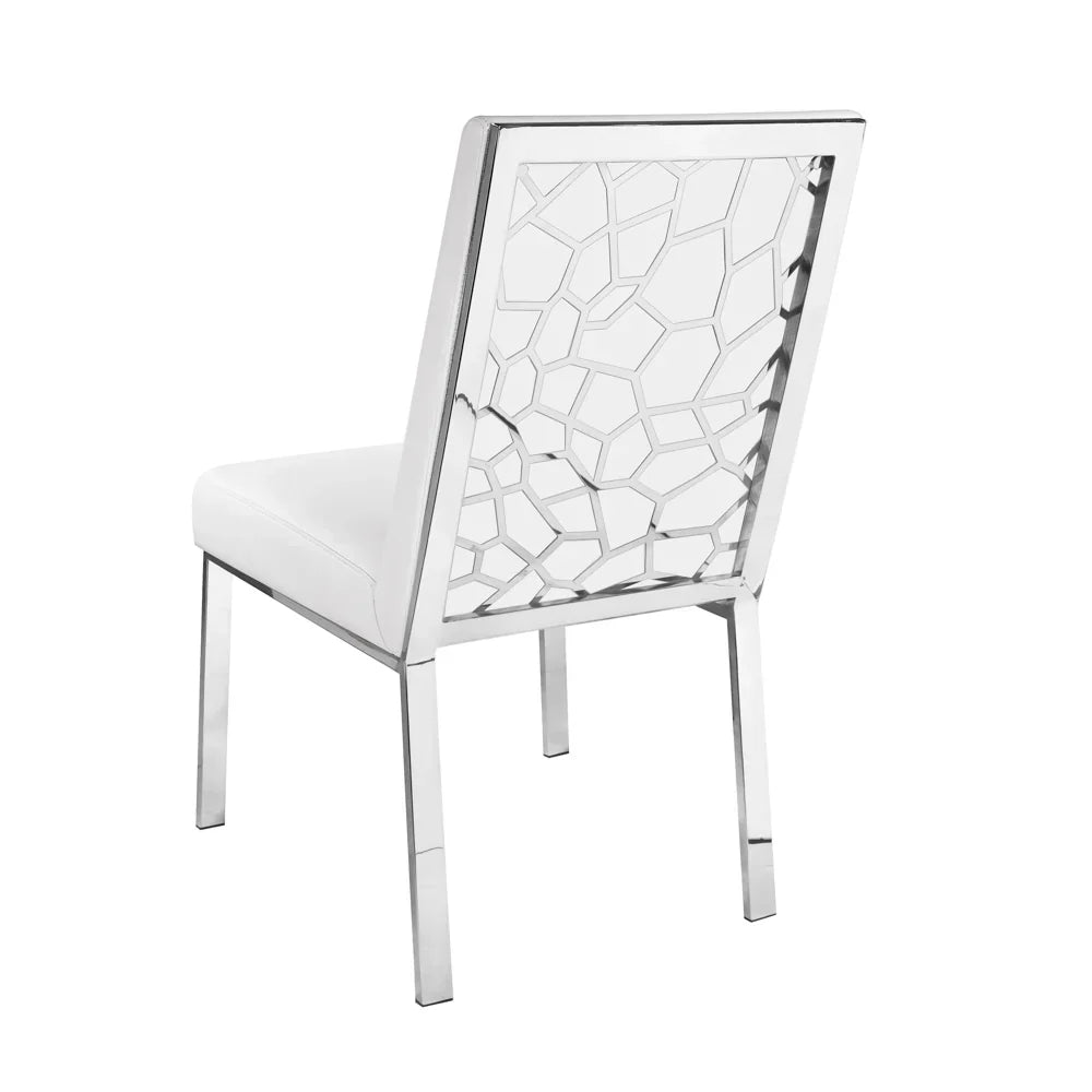 Gloria White & Silver Dining Chairs - Royal Living Furniture
