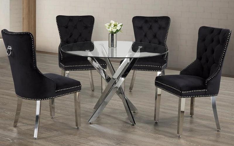 Modern Glass Dining Set - T1447 - Royal Living Furniture