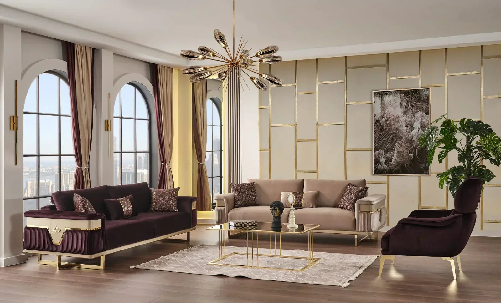 Truva Sofa Set - Royal Living Furniture