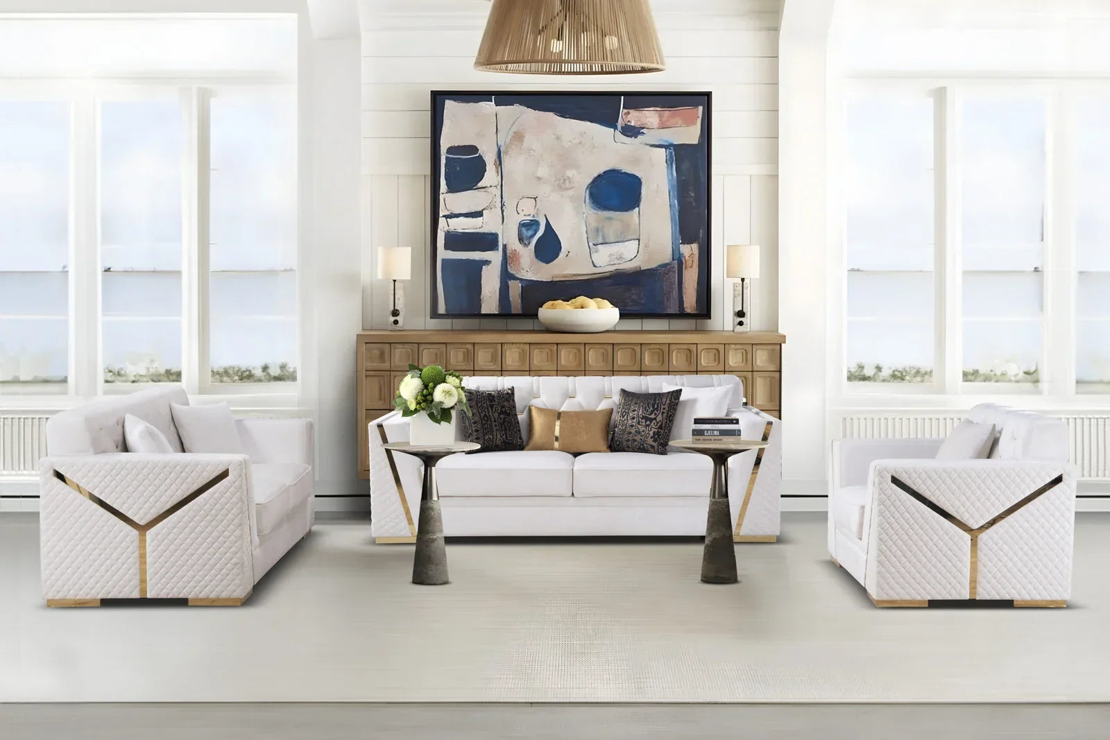 Sofa Set Beige - YF07 - Royal Living Furniture