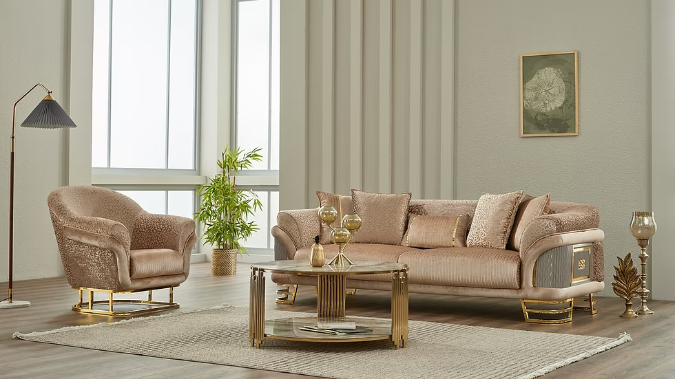 Versace Luxury Beige Sofa Set - Royal Living Furniture