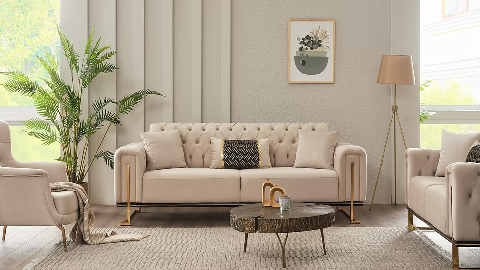 Mondo Tufted Sof Set - Royal Living Furniture