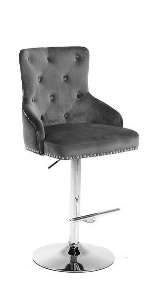 Grey Velvet Bar Stool - ST-6020-6021 - Royal Living Furniture