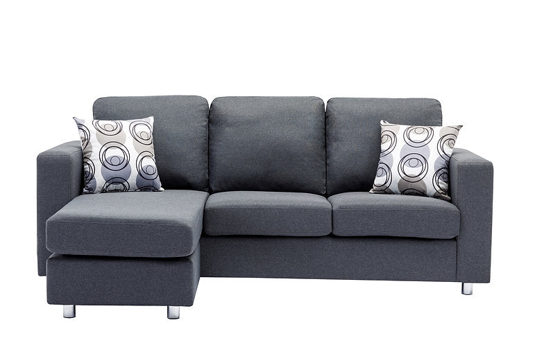 Sectional W/Reversible Chaise Grey Fabric - IF 9325 - Royal Living Furniture
