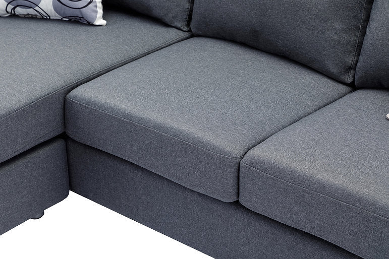 Sectional W/Reversible Chaise Grey Fabric - IF 9325 - Royal Living Furniture