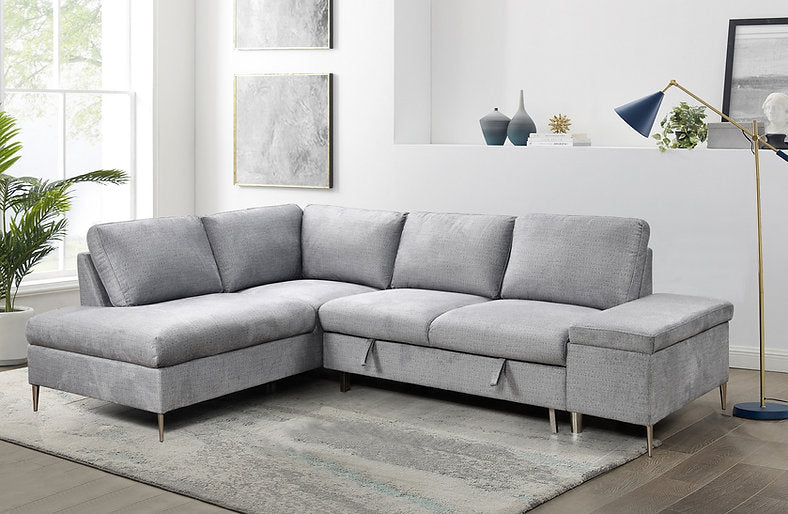 LHF Sofabed Sectional Grey Fabric - IF 9022 - Royal Living Furniture