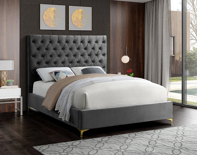 Bed Grey-IF 5640 Chrome or Gold Legs - Royal Living Furniture