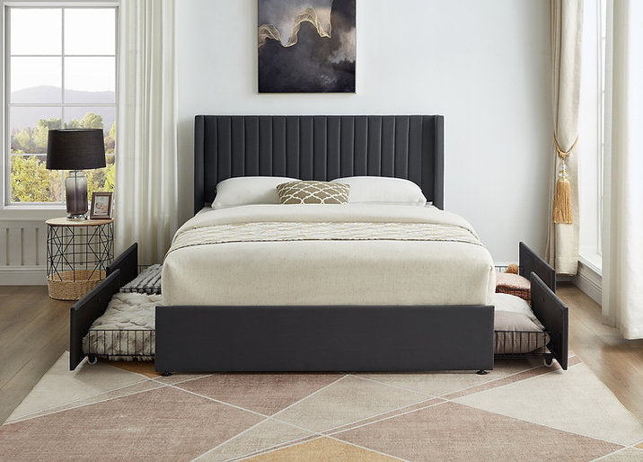 Bed Grey-IF 5408 - Royal Living Furniture