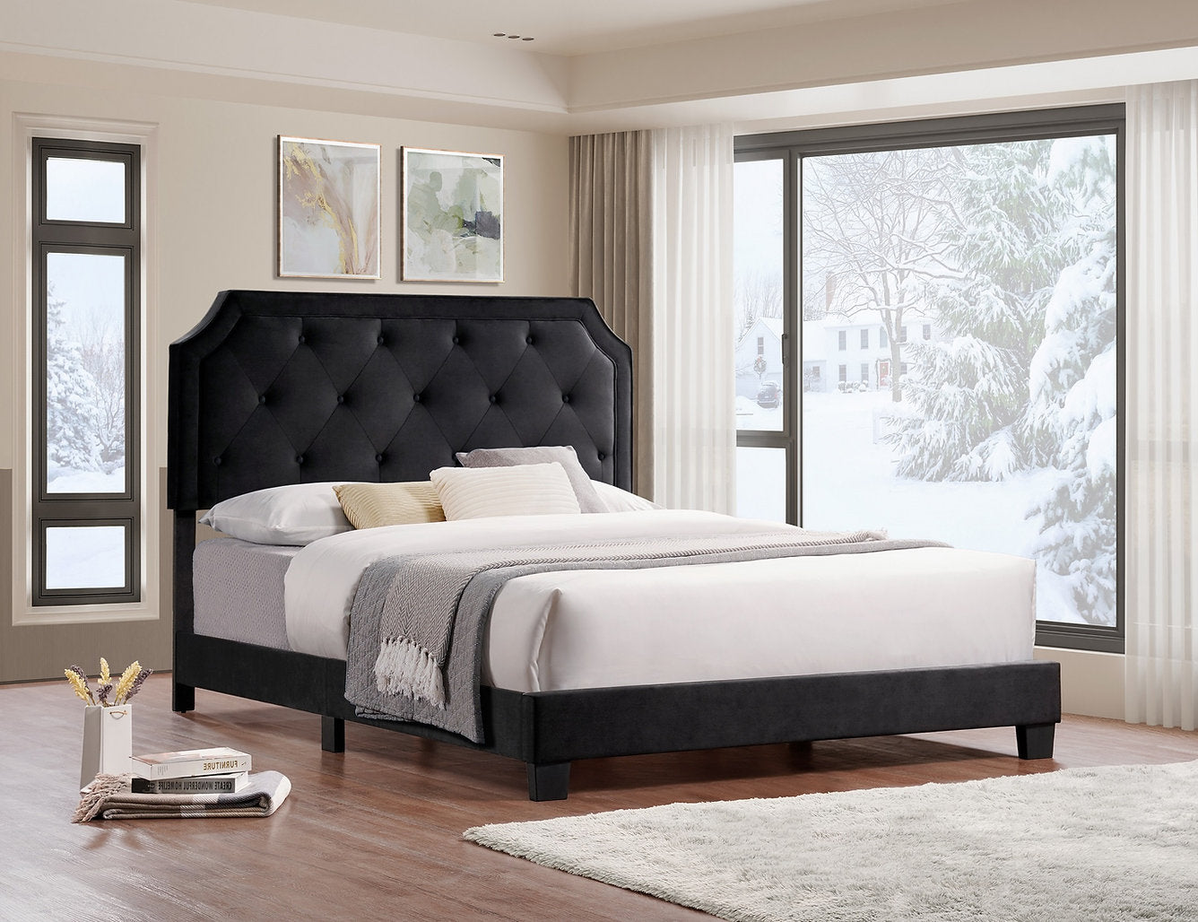 Bed Black-IF 5613 - Royal Living Furniture