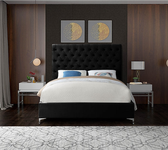 Bed Black-IF-5643 Chrome or Gold Legs - Royal Living Furniture