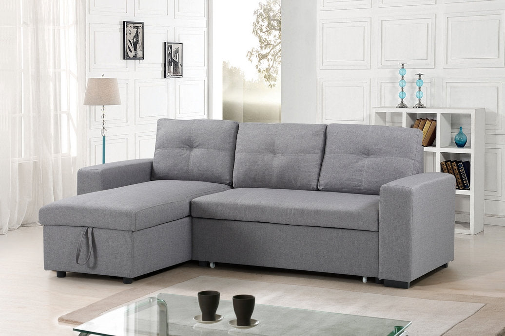 Sofabed Sectional W/Reversible Chaise Grey Fabric - IF 9031 - Royal Living Furniture