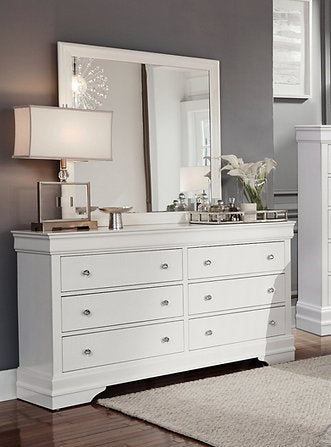 Pompei (White) Dresser & Mirror - Royal Living Furniture