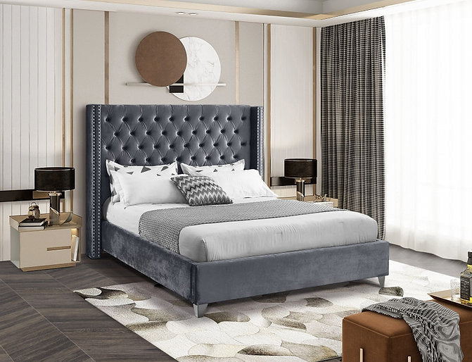 Bed Grey-IF 5890 - Royal Living Furniture