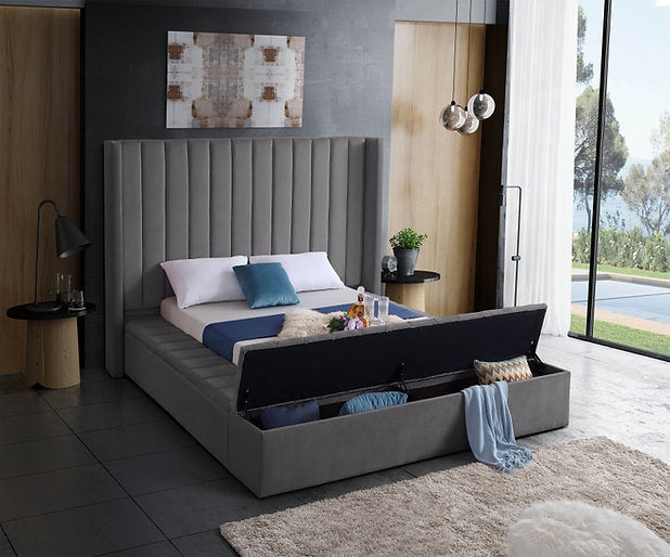 Bed Grey-IF 5720 - Royal Living Furniture