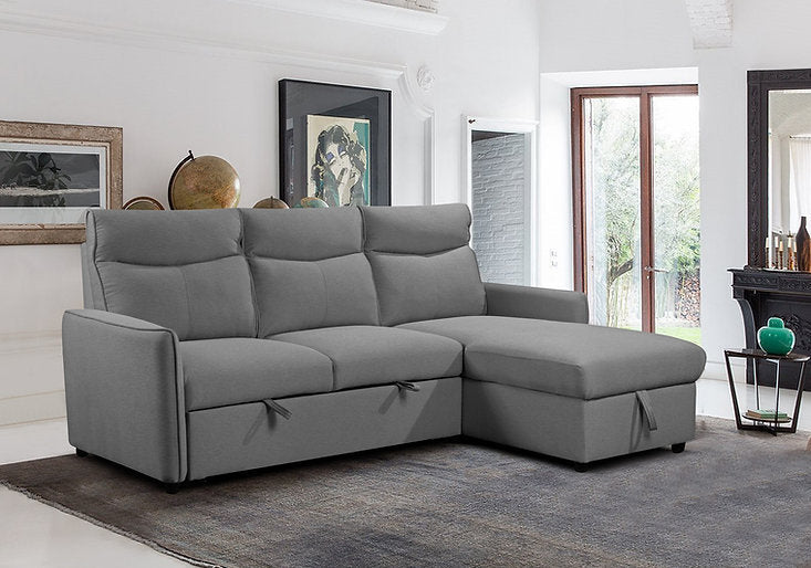 Sofabed Sectional W/Reversible Chaise Grey Fabric - IF 9027 - Royal Living Furniture