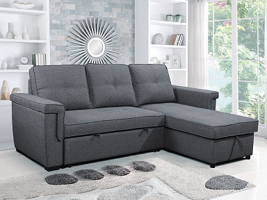 Sofabed Sectional W/Reversible Chaise Grey Fabric - IF 9040 - Royal Living Furniture