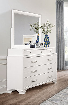 Jordyn (White) Dresser & Mirror - Royal Living Furniture