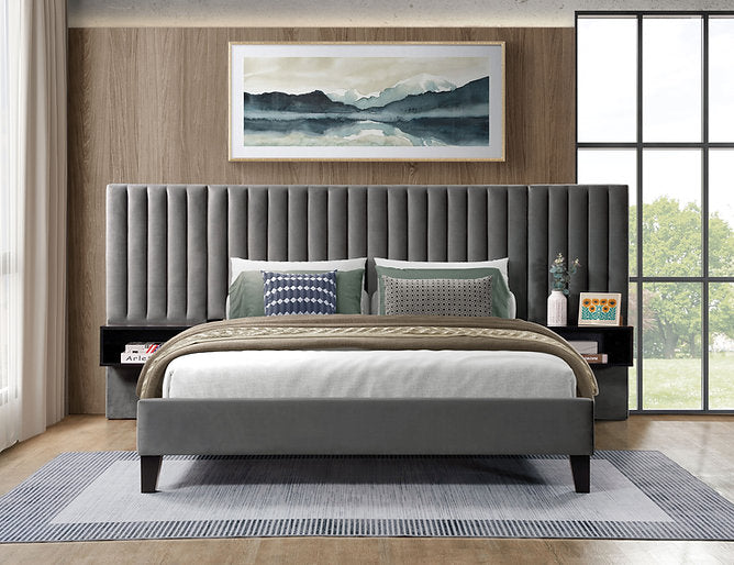 Bed Grey-IF 5560 - Royal Living Furniture