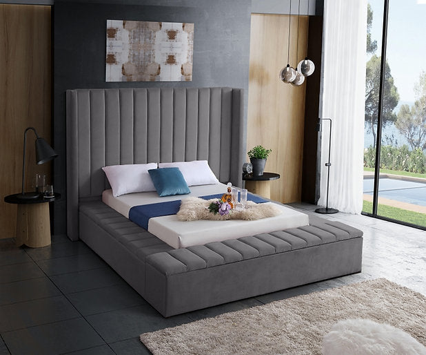 Bed Grey-IF 5720 - Royal Living Furniture