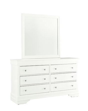 Pompei (White) Dresser & Mirror - Royal Living Furniture