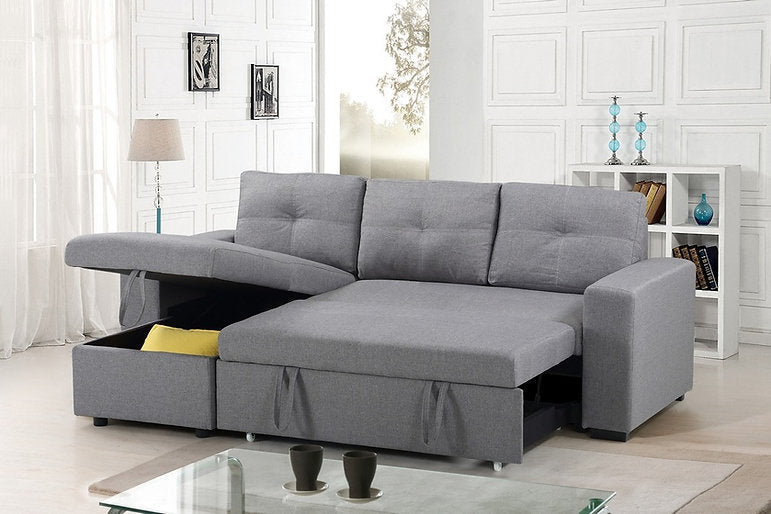 Sofabed Sectional W/Reversible Chaise Grey Fabric - IF 9031 - Royal Living Furniture