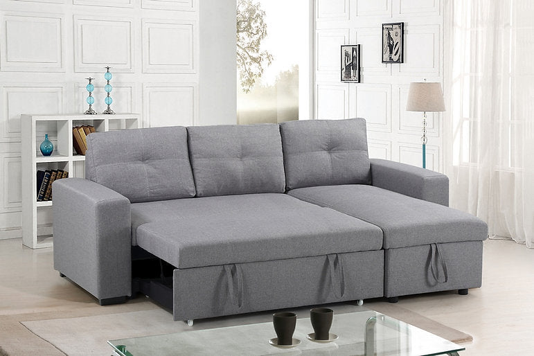 Sofabed Sectional W/Reversible Chaise Grey Fabric - IF 9031 - Royal Living Furniture