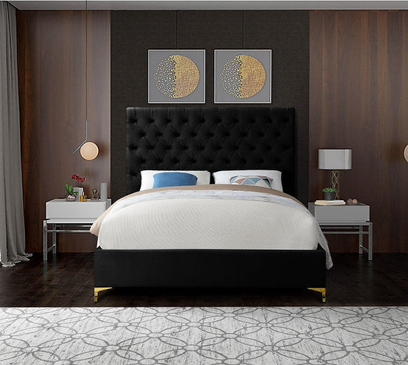Bed Black-IF-5643 Chrome or Gold Legs - Royal Living Furniture