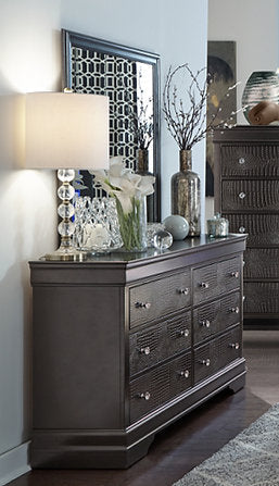 Pompei (Grey) Dresser & Mirror - Royal Living Furniture
