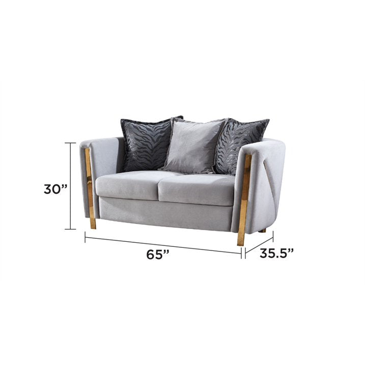 CHANELLE - Velvet Luxury Sofa Set - Royal Living Furniture