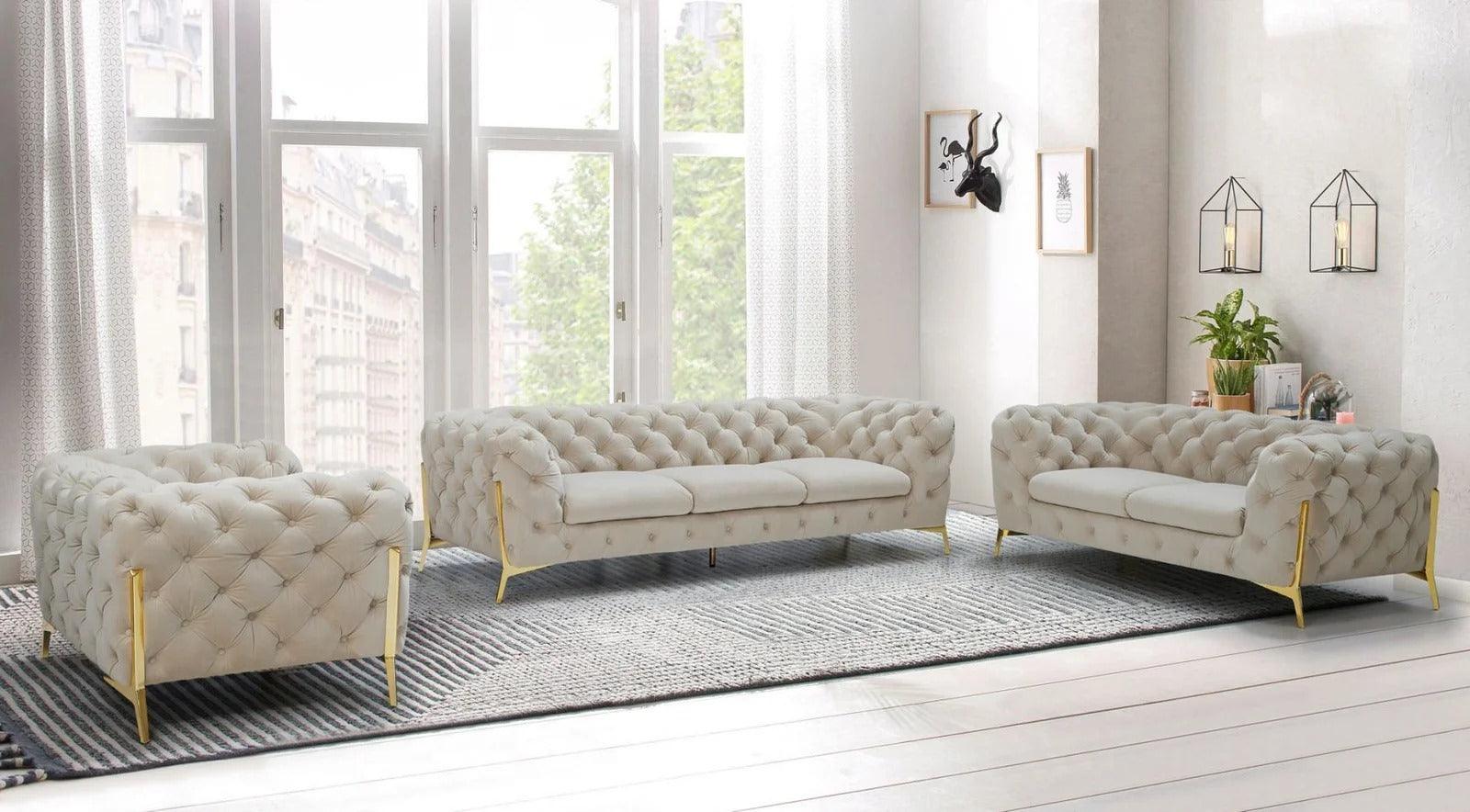 Maderno Velvet Sofa Set - Royal Living Furniture