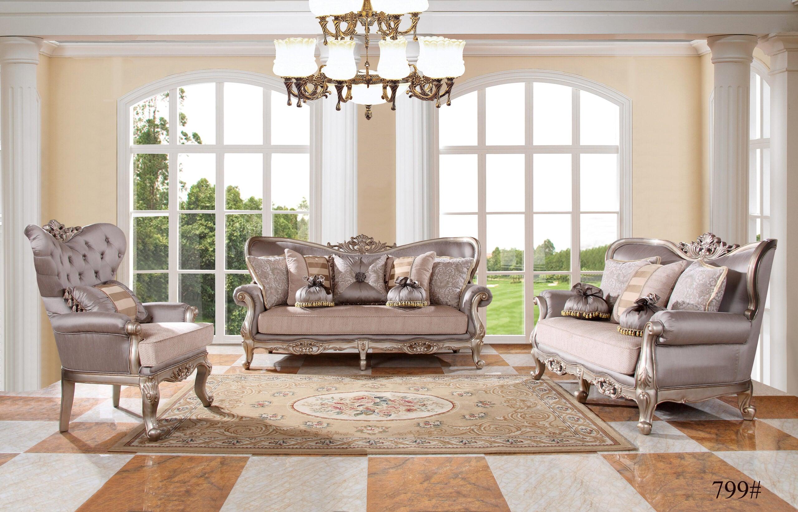 Regal Carved Sofa Set - GL 6194 - Royal Living Furniture