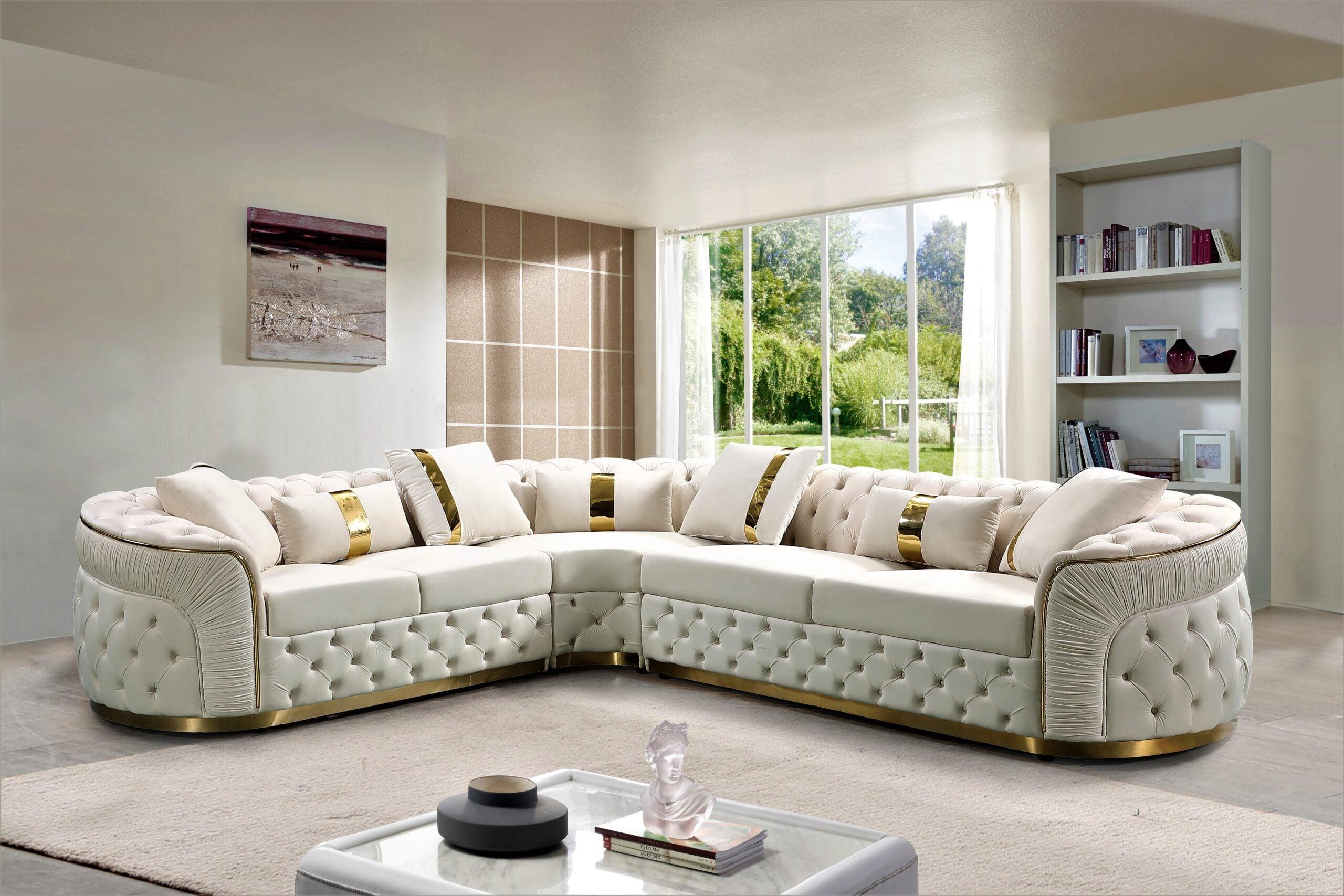 Maxwell Beige Sectional Sofa - GL 6035 - Royal Living Furniture