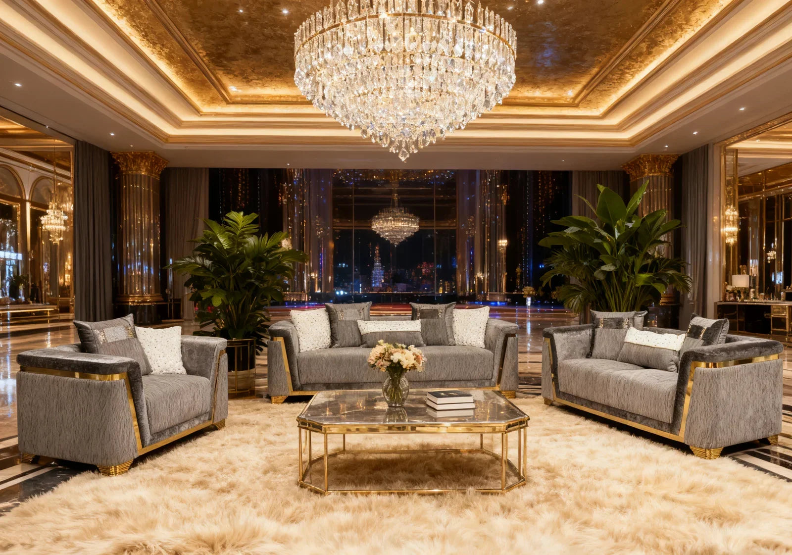 Sofa Set Grey - 436 - Royal Living Furniture