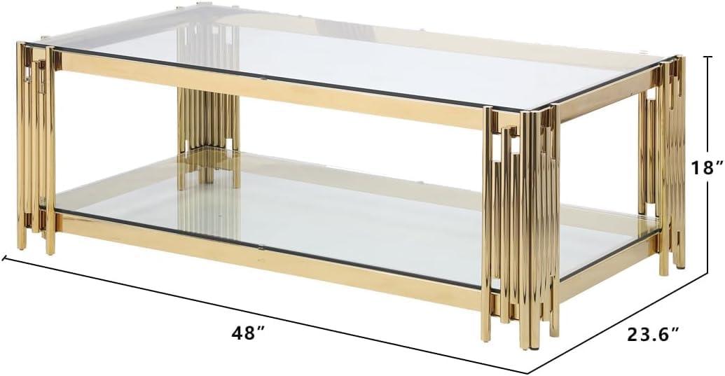 Ethan - Clear Glass Coffee Table - Royal Living Furniture