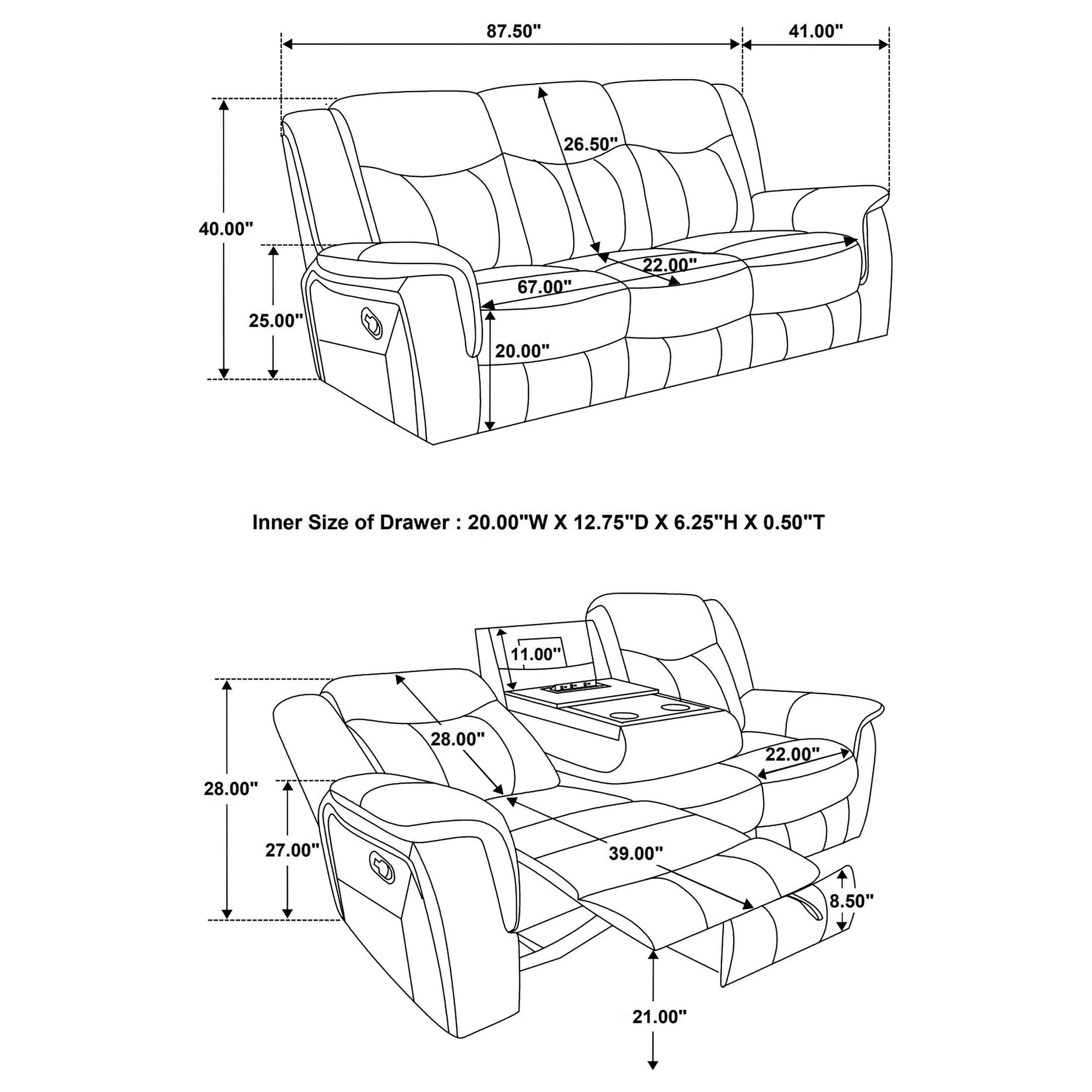 Motion Recliner Sofa Collection - Royal Living Furniture