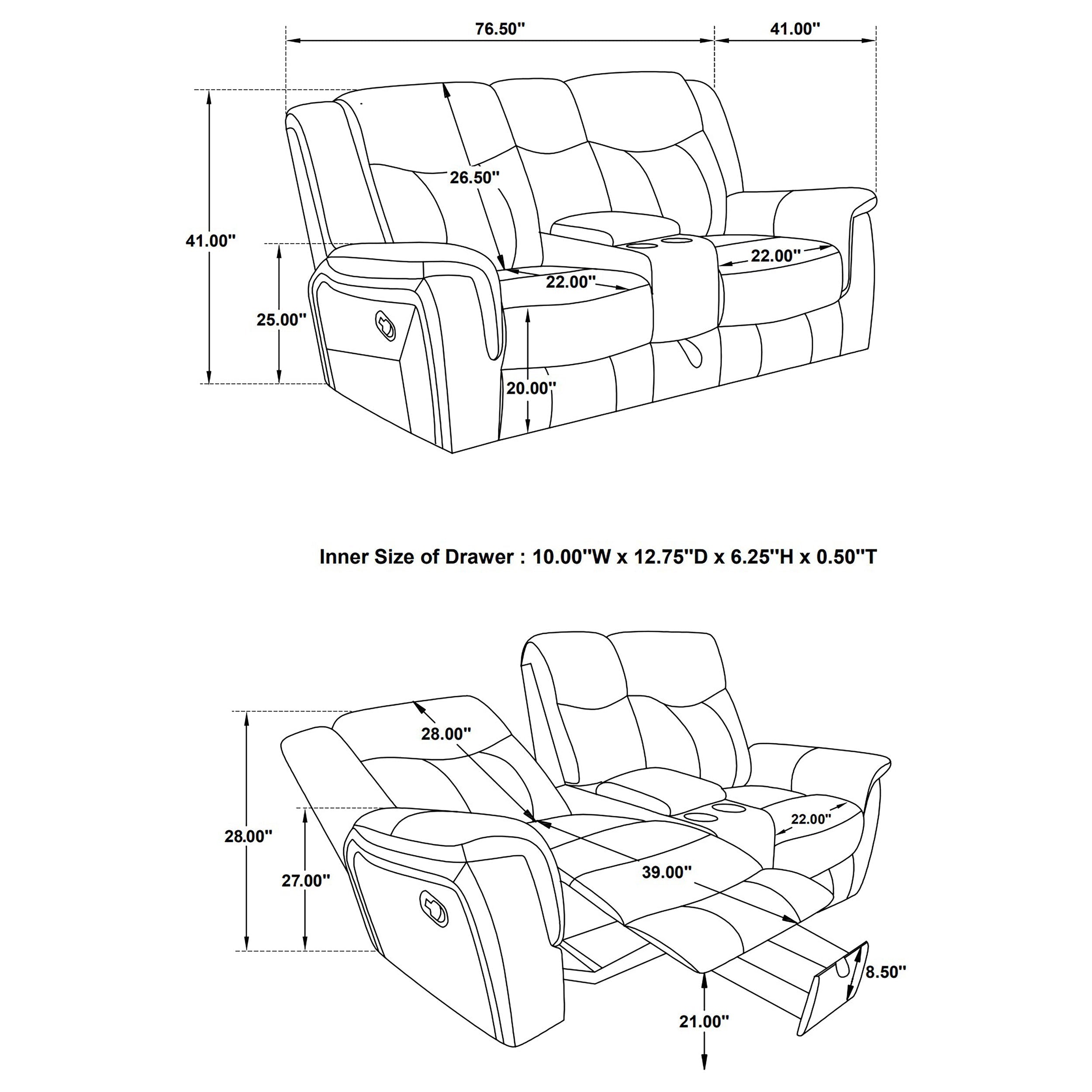 Motion Recliner Sofa Collection - Royal Living Furniture