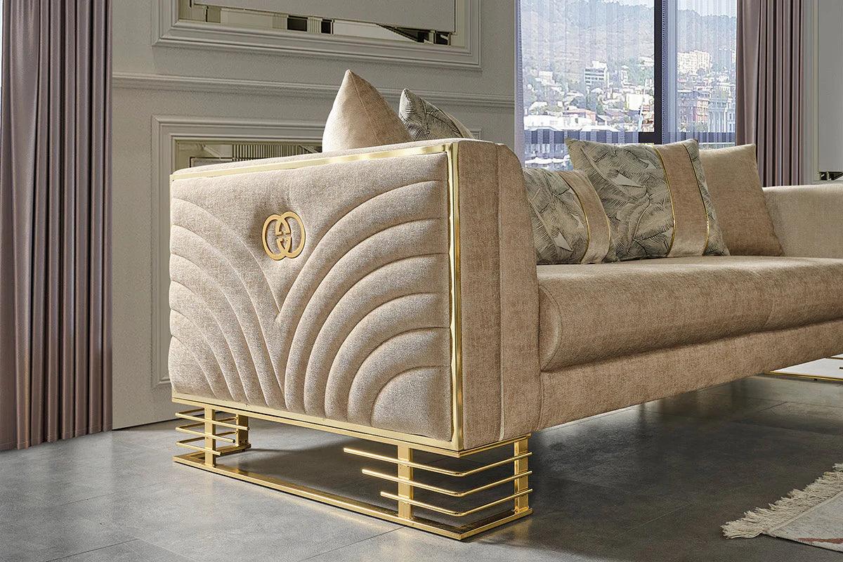 Medusa Velvet Luxury Sofa Set - Royal Living Furniture