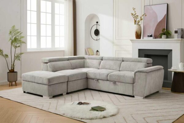Sectional with Storage and Adjustable Headrest - 8806 - Royal Living Furniture