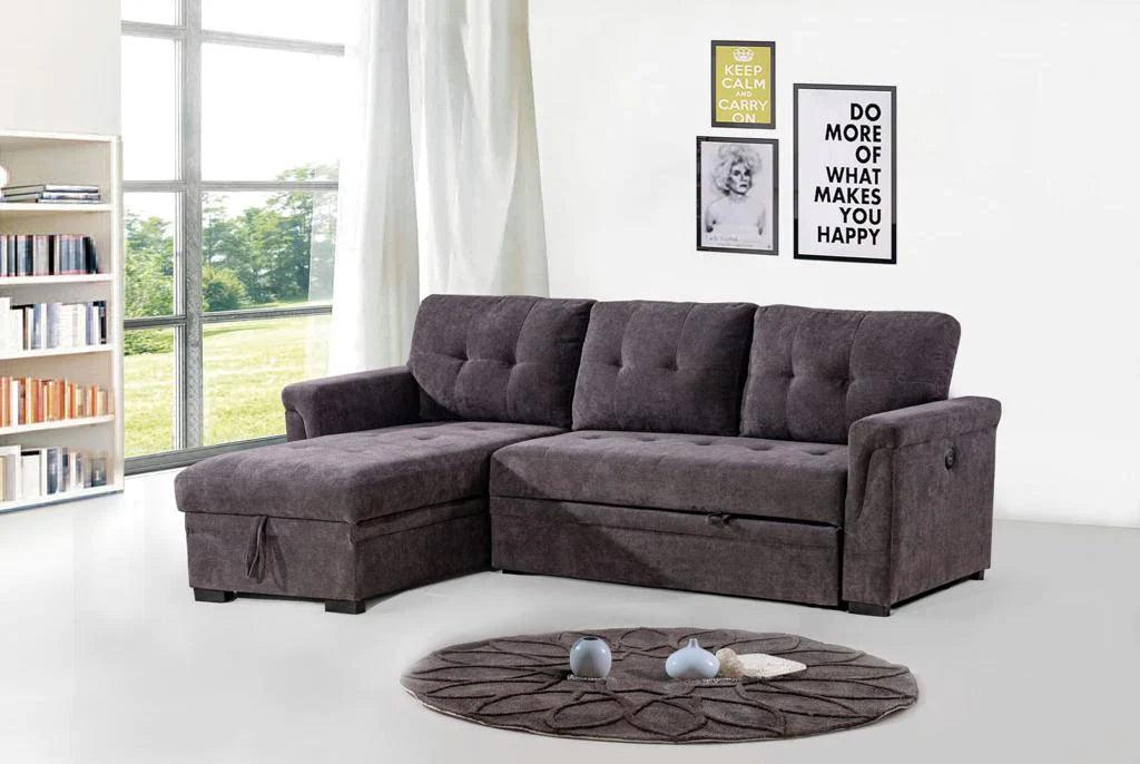 Comfy Gray Sectional Sofa Bed - Royal Living Furniture