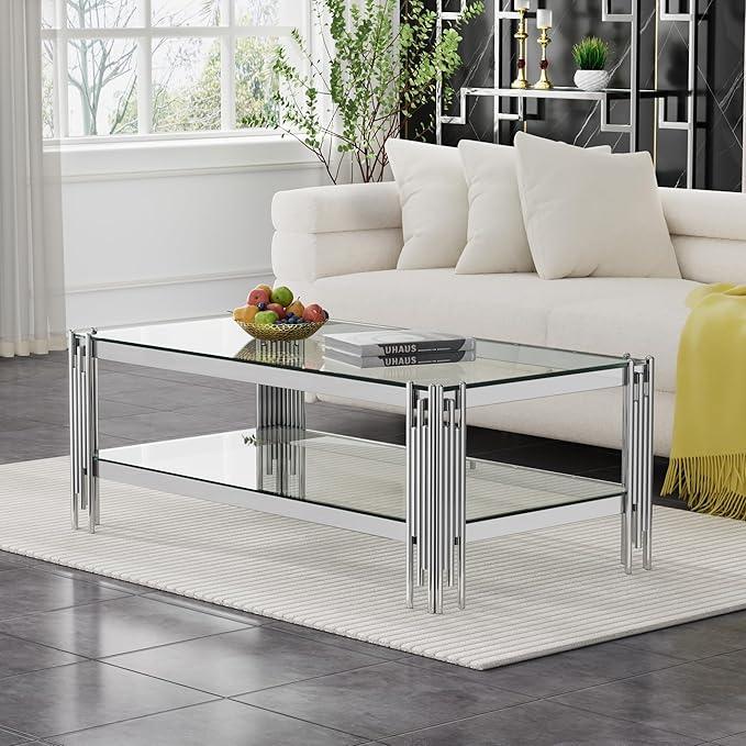 Ethan - Clear Glass Coffee Table - Royal Living Furniture