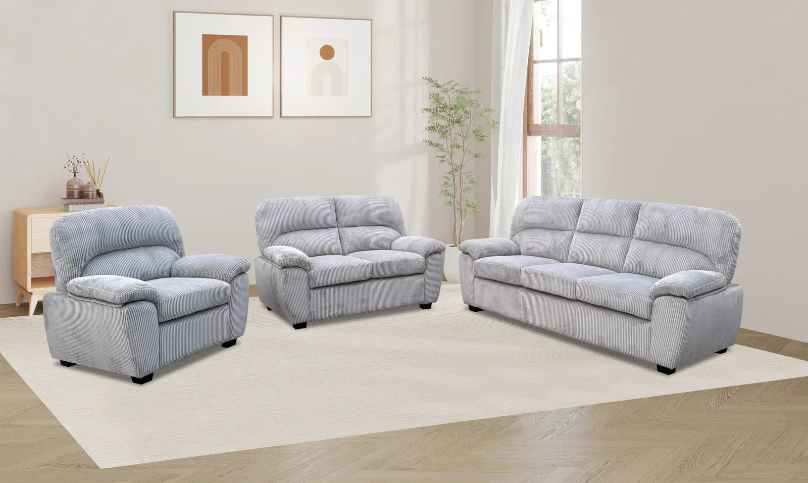 Sofa Set Grey - 9060 - Royal Living Furniture