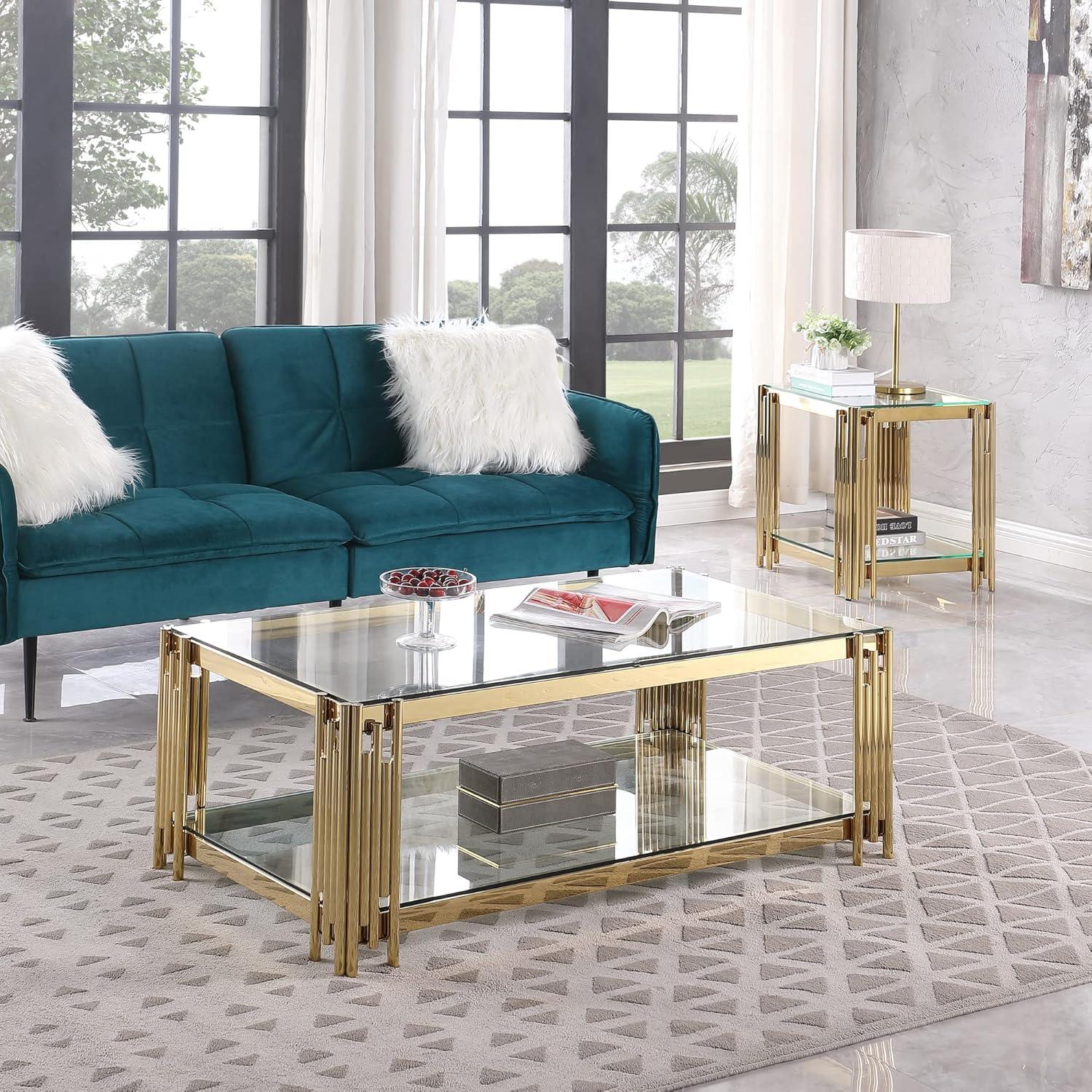 Ethan - Clear Glass Coffee Table - Royal Living Furniture