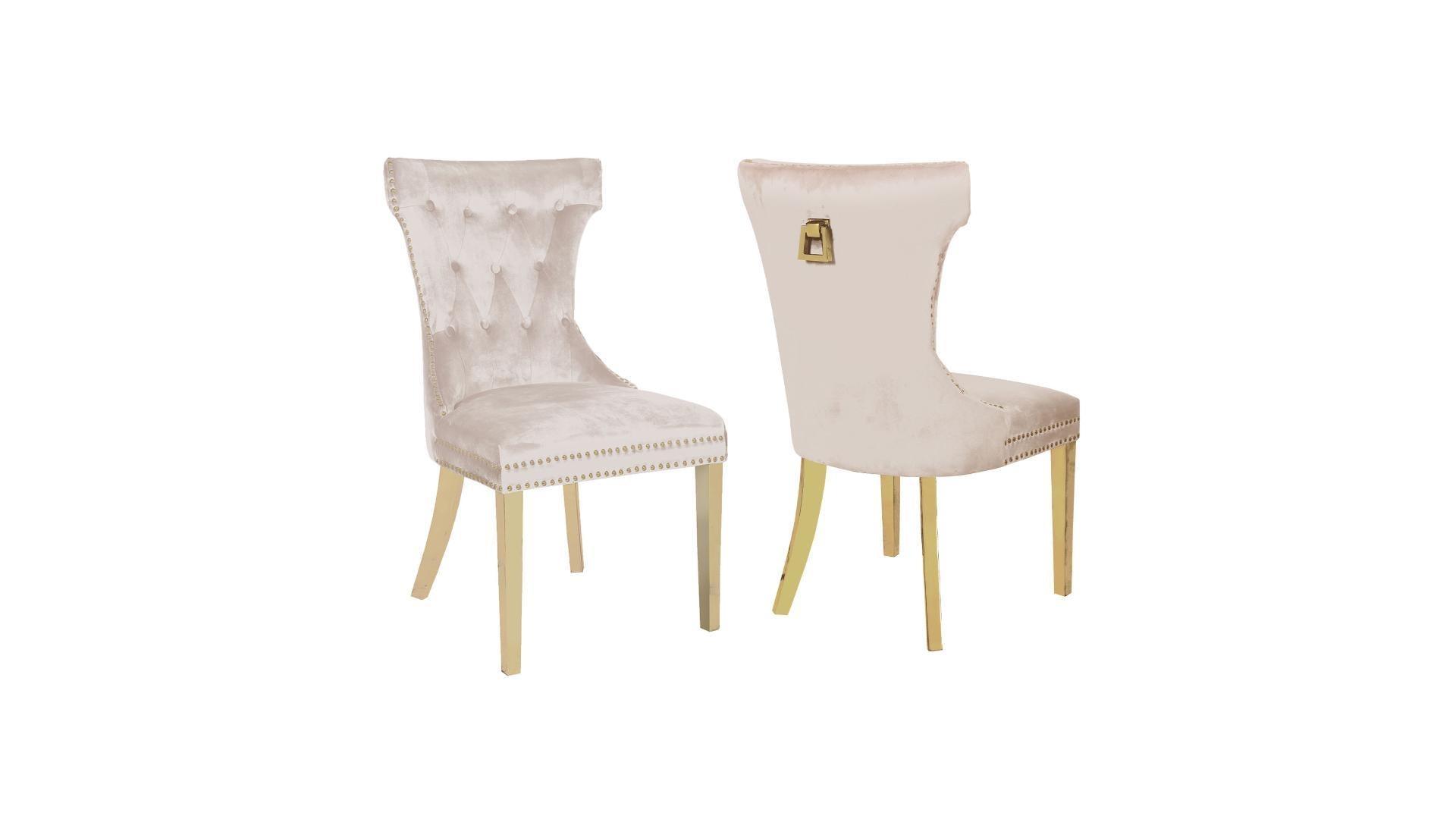 RITA FABRIC CHAIR WITH GOLD LEGS - Royal Living Furniture